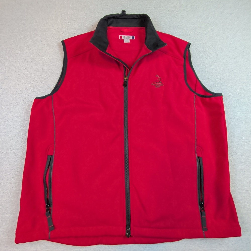 Clique Mens Pinehurst 1895 Softshell Golf Vest Red Full Zip Size Large MQO00045